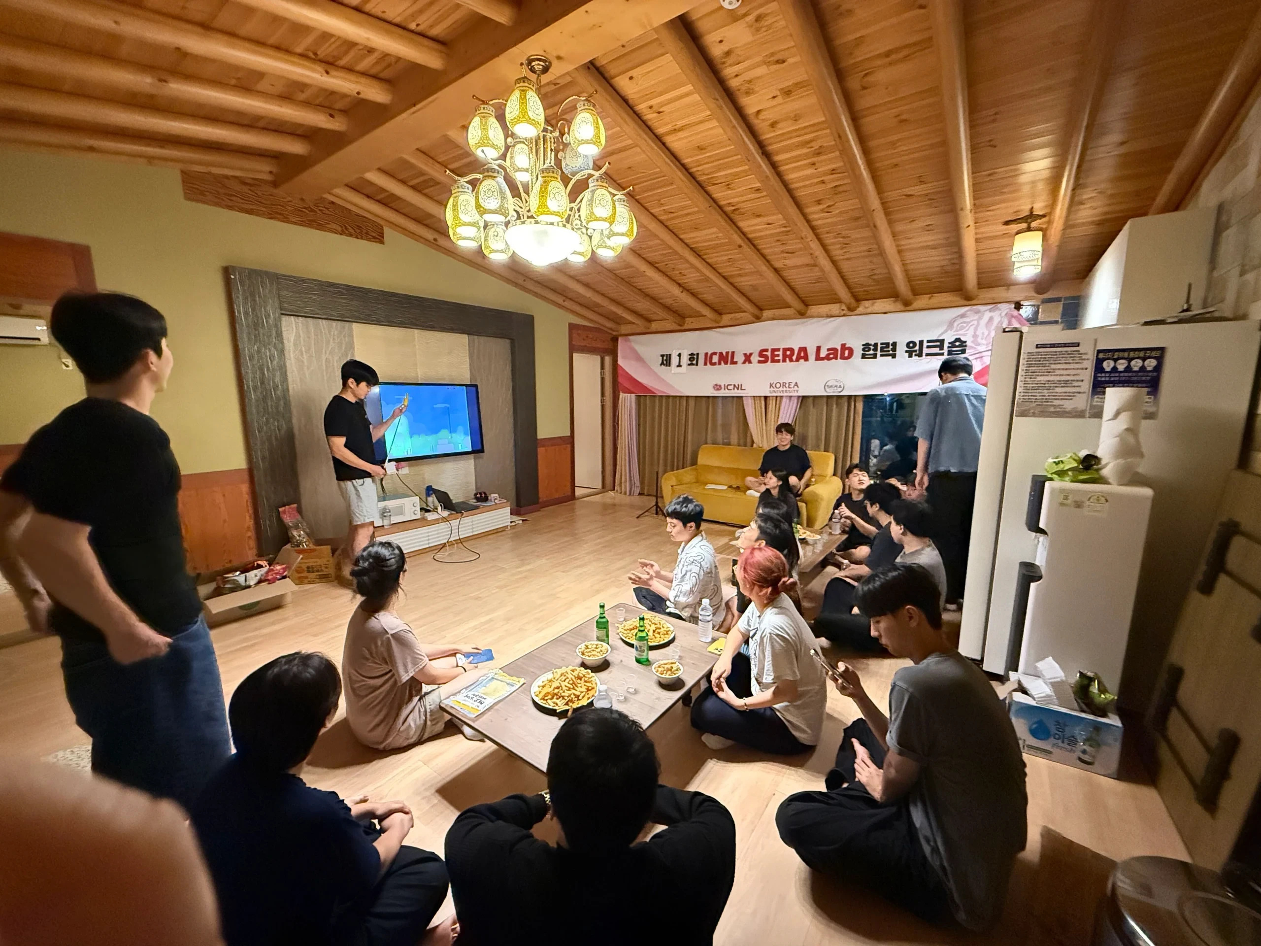 ICNL and SERA Lab members playing a group game during their collaborative workshop